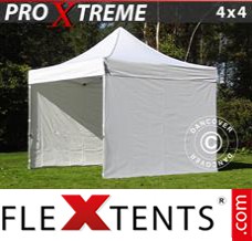 Alupavillon FleXtents Xtreme 4x4m Weiß, mit 4 wänden