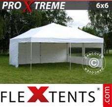Alupavillon FleXtents Xtreme 6x6m Weiß, mit 8 wänden