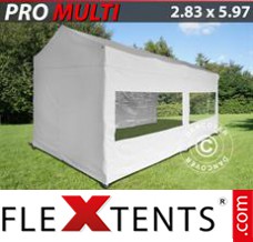 Alupavillon FleXtents Multi 2,83x5,87m Weiß, mit 6 wänden