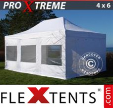 Alupavillon FleXtents Xtreme 4x6m Weiß, mit 8 wänden