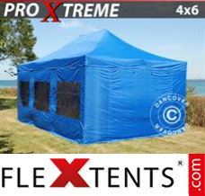 Alupavillon FleXtents Xtreme 4x6m Blau, inkl. 8 wänden