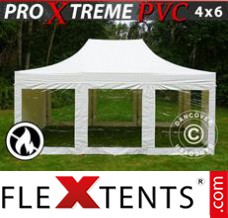 Alupavillon FleXtents Xtreme Heavy Duty 4x6m Weiß, mit 8 wänden