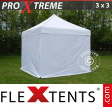 Alupavillon FleXtents Xtreme 3x3m Weiß, mit 4 wänden