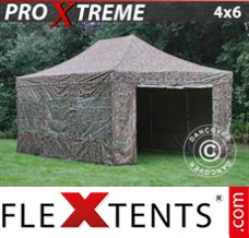 Alupavillon FleXtents Xtreme 4x6m Camouflage, mit 8 wänden