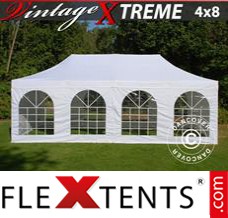 Alupavillon FleXtents Xtreme Vintage Style 4x8m Weiß, mit 6 wänden