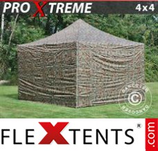 Alupavillon FleXtents Xtreme 4x4m Camouflage, mit 4 wänden