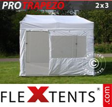 Alupavillon FleXtents PRO Trapezo 2x3m Weiß, mit 4 wänden