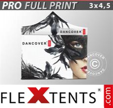 Alupavillon FleXtents PRO mit vollflächigem Digitaldruck, 3x4,5m, inkl. 4...