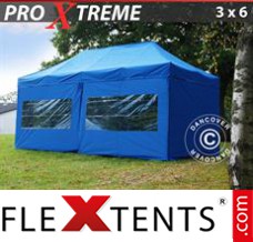 Alupavillon FleXtents Xtreme 3x6m Blau, inkl. 6 wänden