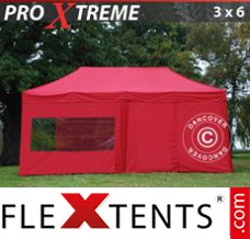Alupavillon FleXtents Xtreme 3x6m Rot, mit 6 wänden