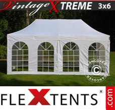 Alupavillon FleXtents Xtreme Vintage Style 3x6m Weiß, mit 6 wänden